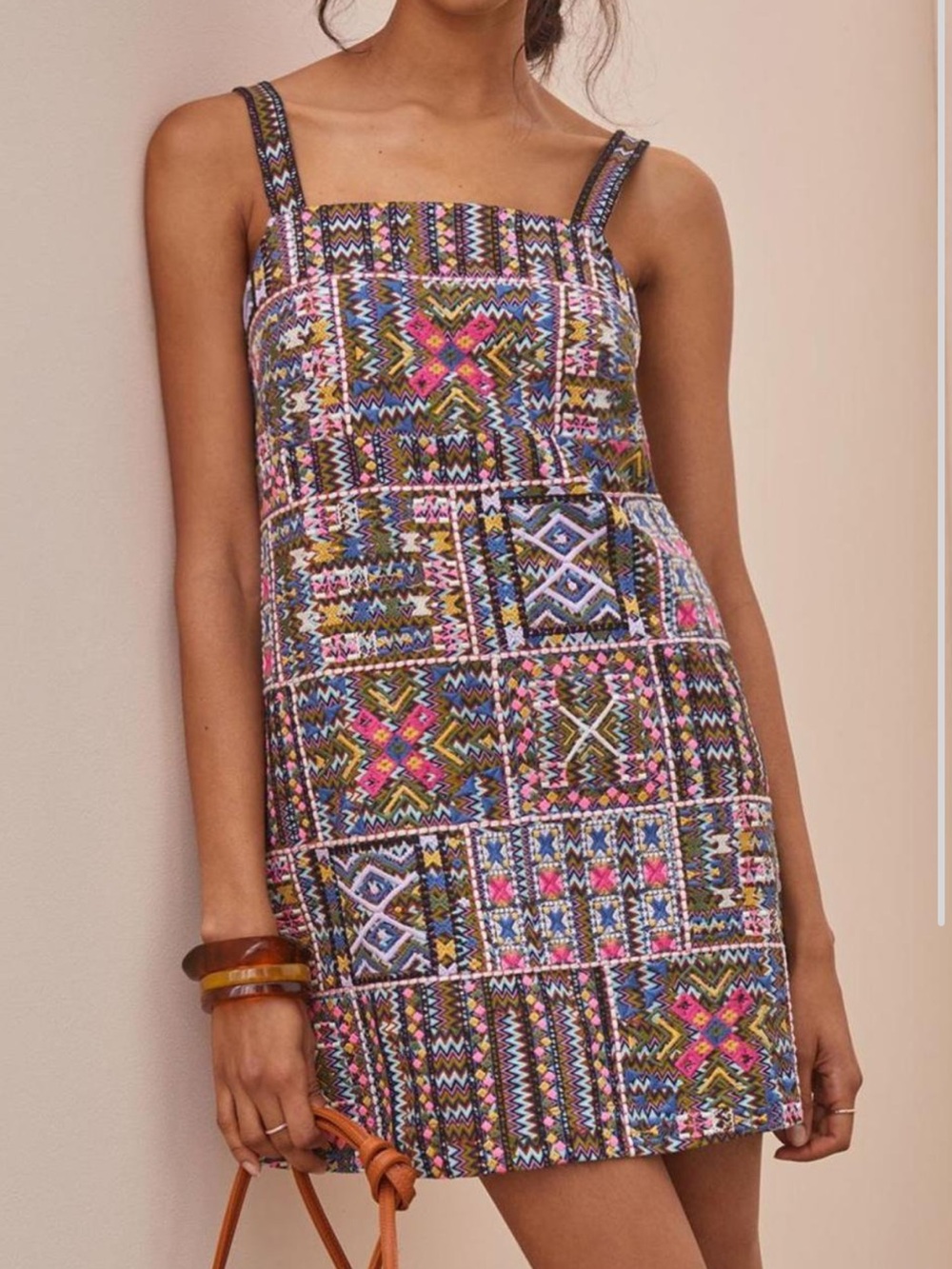 Anthropologie Multicolor Embroidered Shift Dress
